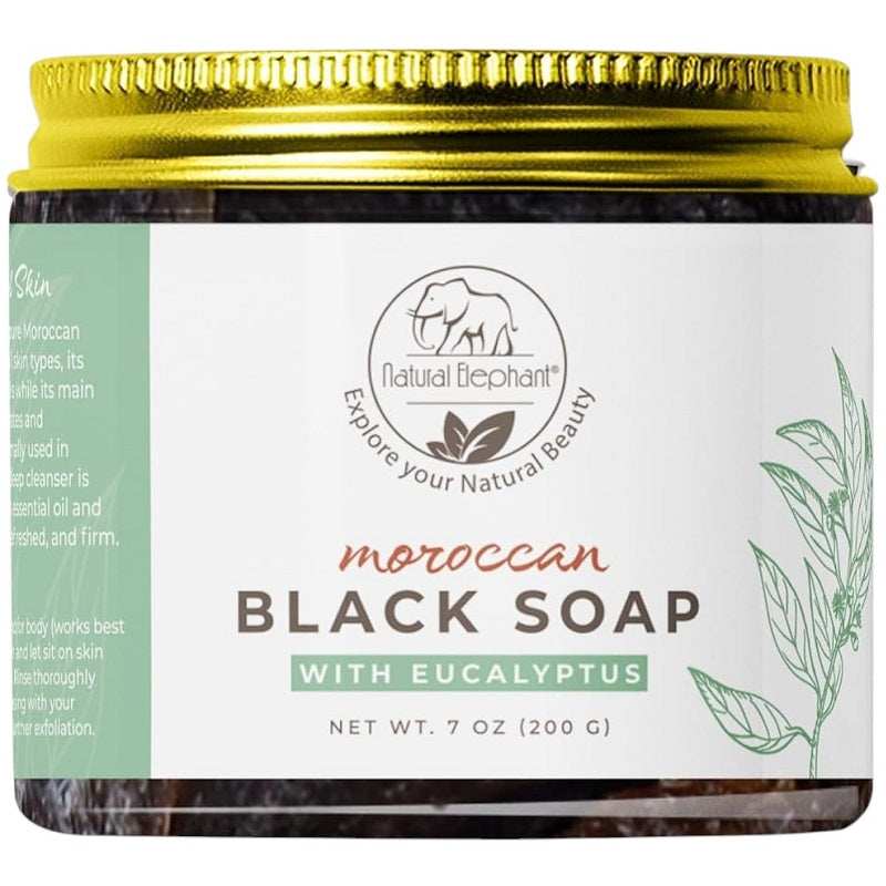Natural Elephant Moroccan Black Soap 200g