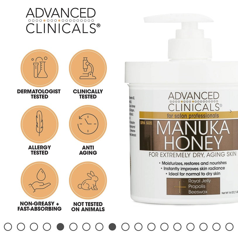 Advanced Clinicals Manuka Honey Body Cream 454g