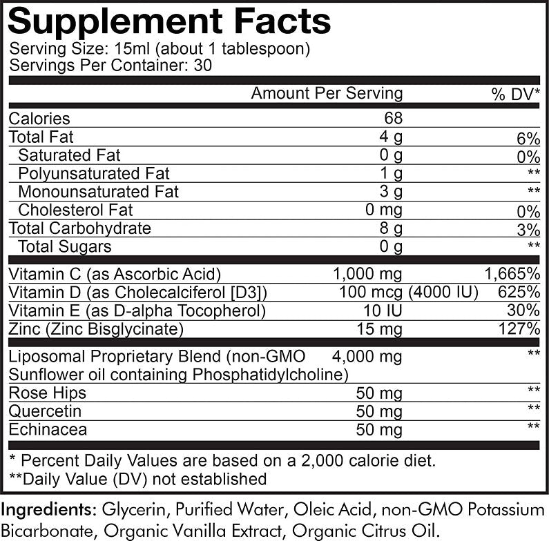 Codeage Nanofood Liposomal Wonder-C Liquid Vitamins - bodytonix