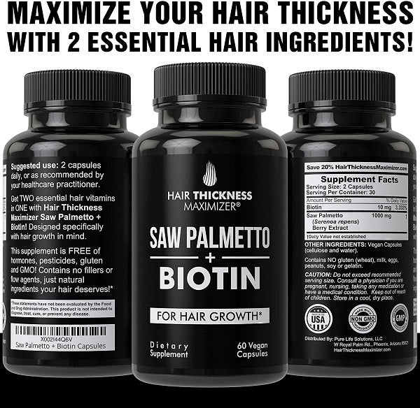 Hair Thickness Maximizer Saw Palmetto + Biotin - bodytonix