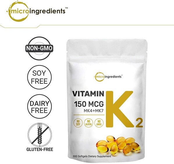Micro Ingredients MK-4 + MK-7 Complex (300 Servings) - bodytonix