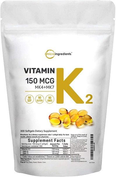Micro Ingredients MK-4 + MK-7 Complex (300 Servings) - bodytonix