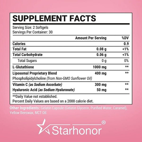 Starhonor Liposomal Glutathione Softgels 1400mg + Liquid 1500mg - bodytonix
