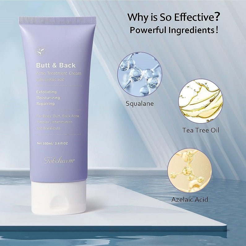 Tobcharm Butt & Back Acne Treatment Cream w/ Azelaic Acid - bodytonix