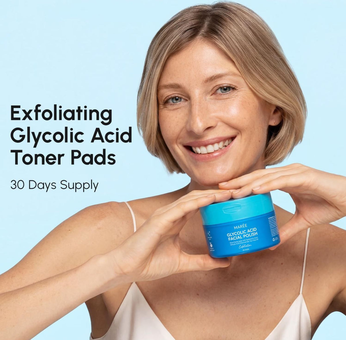 MAREE Glycolic Acid Facial Polish Exfoliating Pads