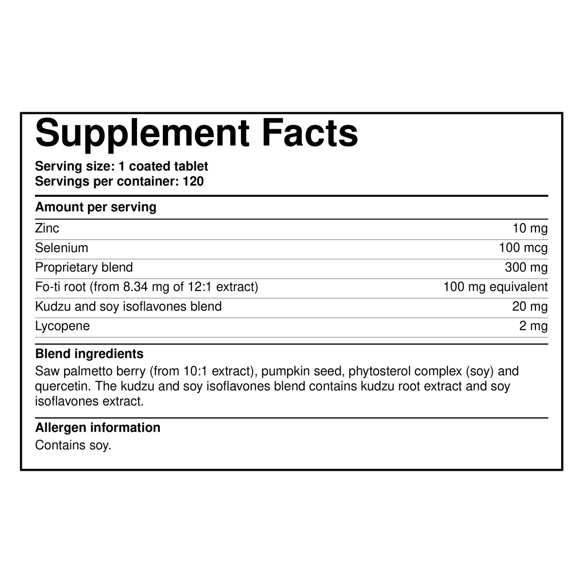 Horbaach DHT Advanced Hair Formula — Supplement Facts