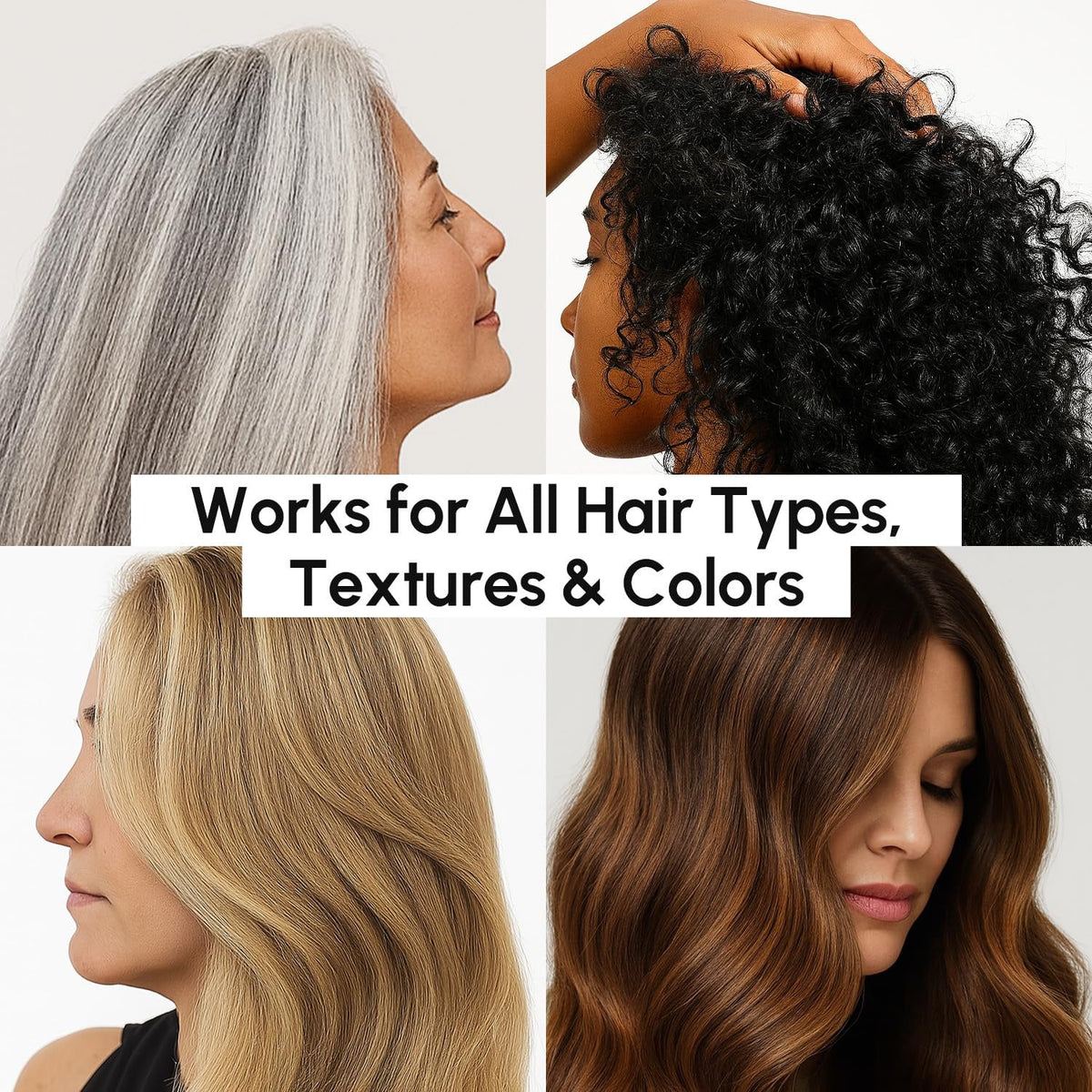 MAREE Keratin Hair Mask on mixed hair colors, straight and curly styles