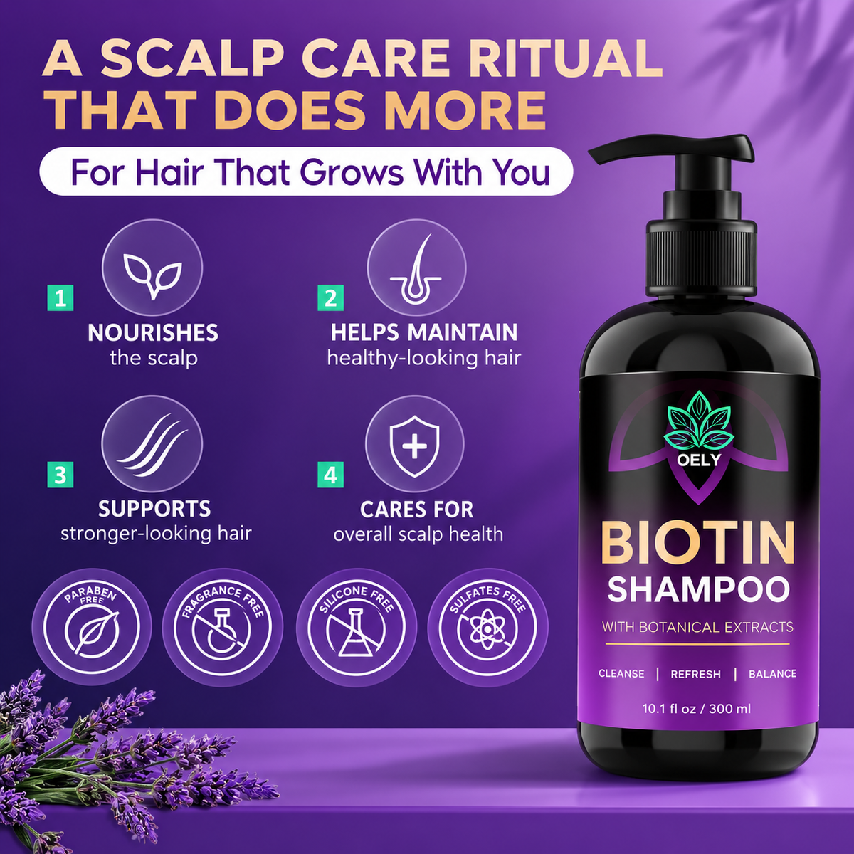 OELY Biotin Hair Growth Shampoo 300ml