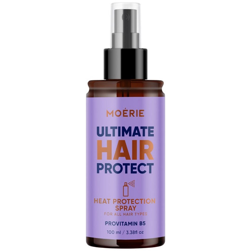 Moerie Ultimate Hair Protect heat protection spray bottle, purple label, 100 ml