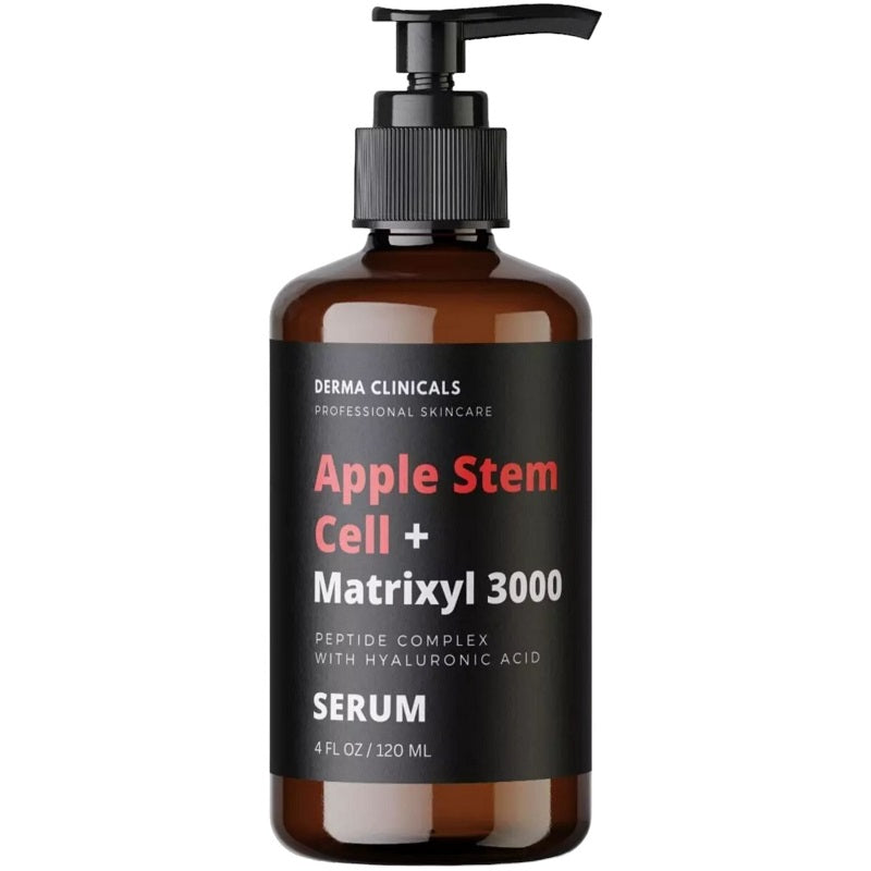 Derma Clinicals anti-wrinkle serum in brown glass bottle with pump dispenser