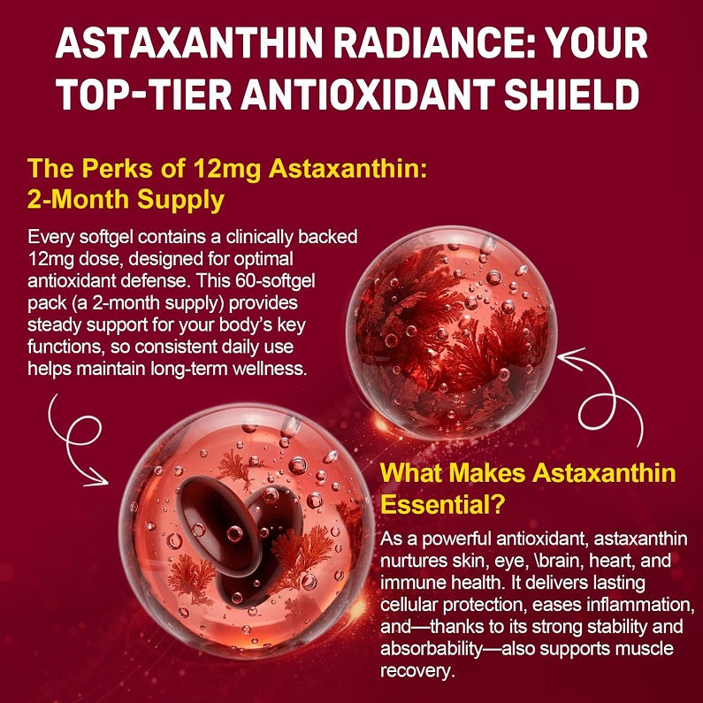 BEWORD Astaxanthin 12mg w/ MCT Oil