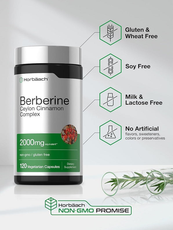 Horbaach Berberine + Ceylon Cinnamon Complex 2000mg