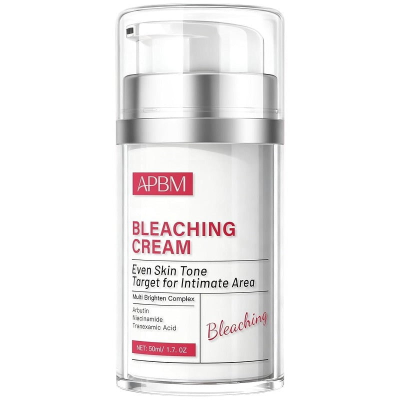 APBM bleaching cream 50ml bottle with silver cap and clear label
