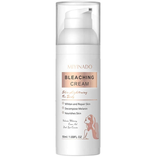 Miyinado bleaching cream bottle with white cap and front label