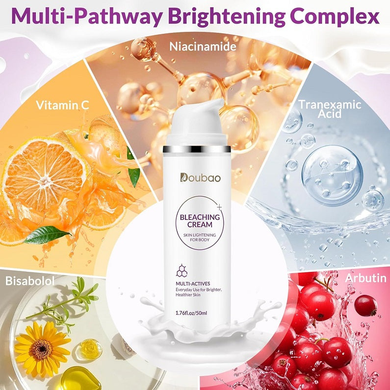Doubao bleaching cream pump bottle with label, skin lightening, 50 ml