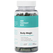 Her Fantasy Box chlorophyll body magic capsules, 200 mg bottle with green label