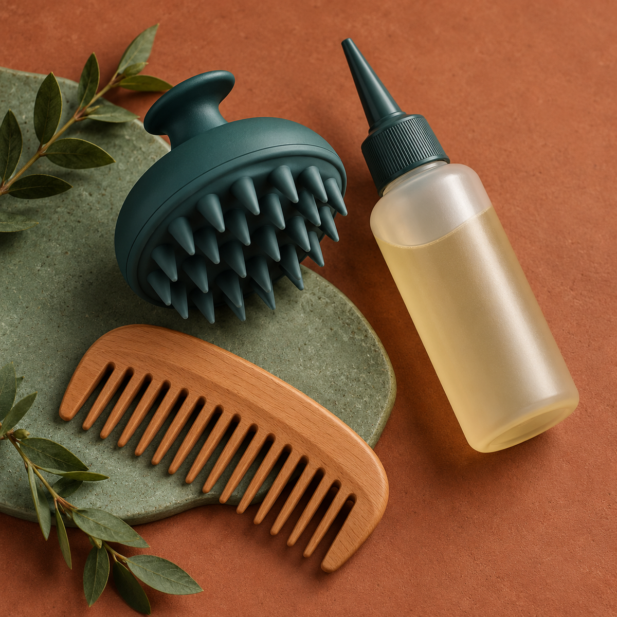Generic scalp massage brush and applicator