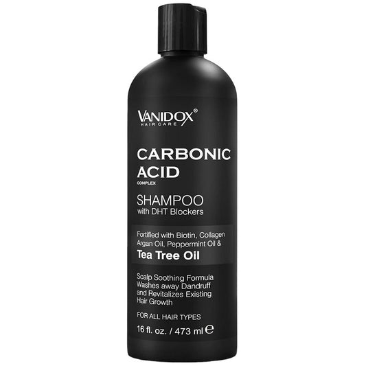 VANIDOX Carbonic Acid DHT Blocker shampoo bottle, black 473 ml