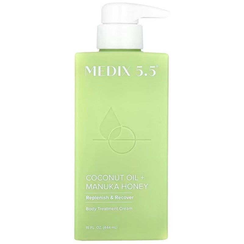 Medix 5.5 coconut oil + manuka honey body cream bottle with pump, 444 ml