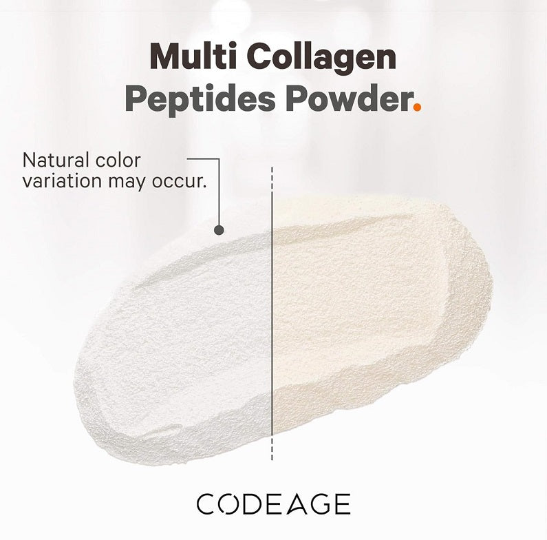 Multi collagen peptides powder shown as off-white powder texture