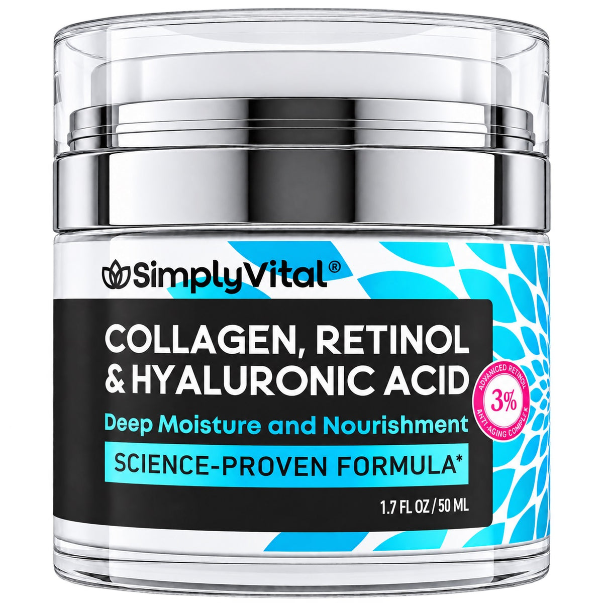 SimplyVital Collagen, Retinol & Hyaluronic Acid Cream 50ml