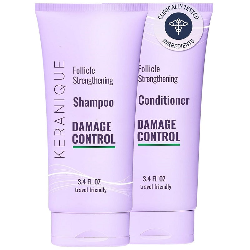 Keranique lilac follicle strengthening shampoo and conditioner travel tubes, 3.4 fl oz