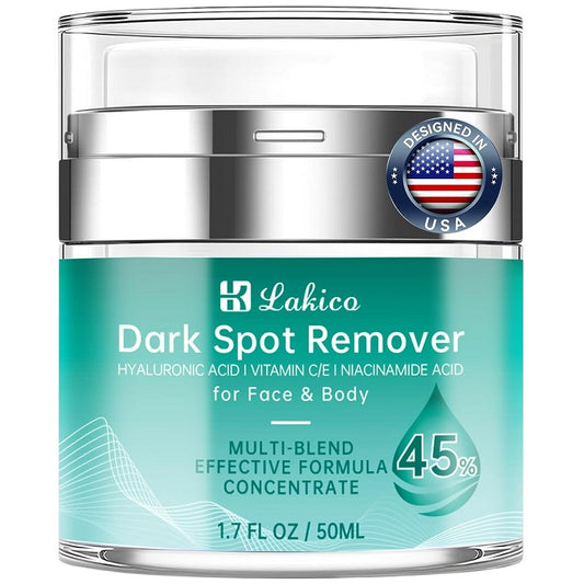 Lakico Dark Spot Remover cream jar, teal label and silver cap, 50ml