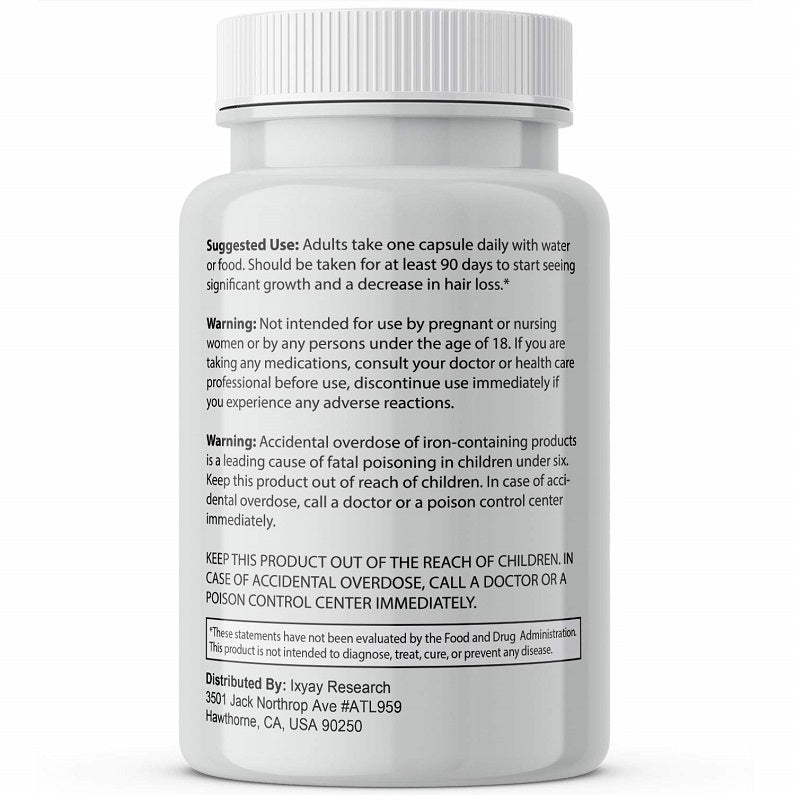 FINANUTRIDE natural DHT blocker supplement bottle with directions and warnings