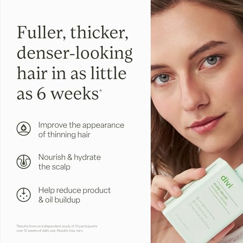 Mint-green scalp serum bottle held near face
