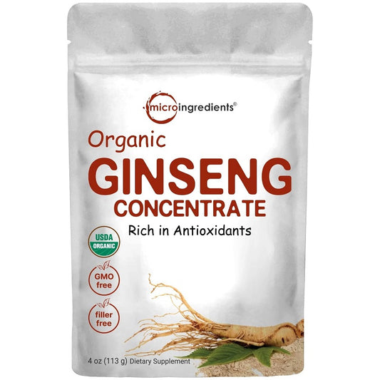 Organic ginseng powder concentrate pouch, 4 oz (113 g) bag