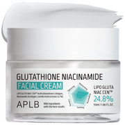 APLB glutathione niacinamide facial cream jar with label, white 55 ml