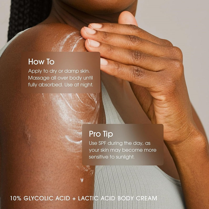 Advanced Clinicals 10% Glycolic Acid + Lactic Acid Body Cream 454g