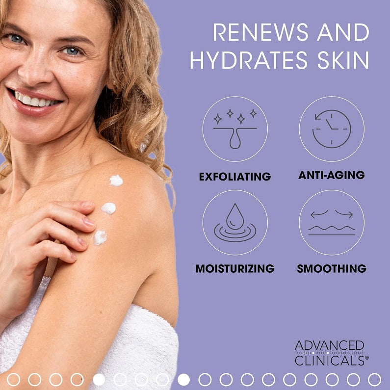Advanced Clinicals 10% Glycolic Acid + Lactic Acid Body Cream 454g
