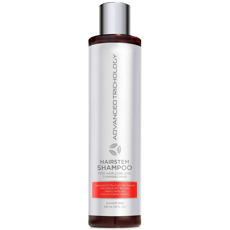 HairStem DHT Blocker shampoo bottle, 295 ml, white bottle with dark red cap