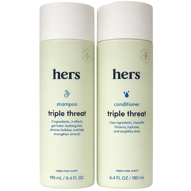 hers Triple Threat Shampoo & Conditioner Set