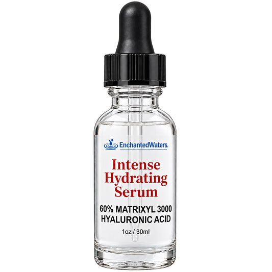 EnchantedWaters intense hydrating hyaluronic acid serum bottle with dropper, 30 ml