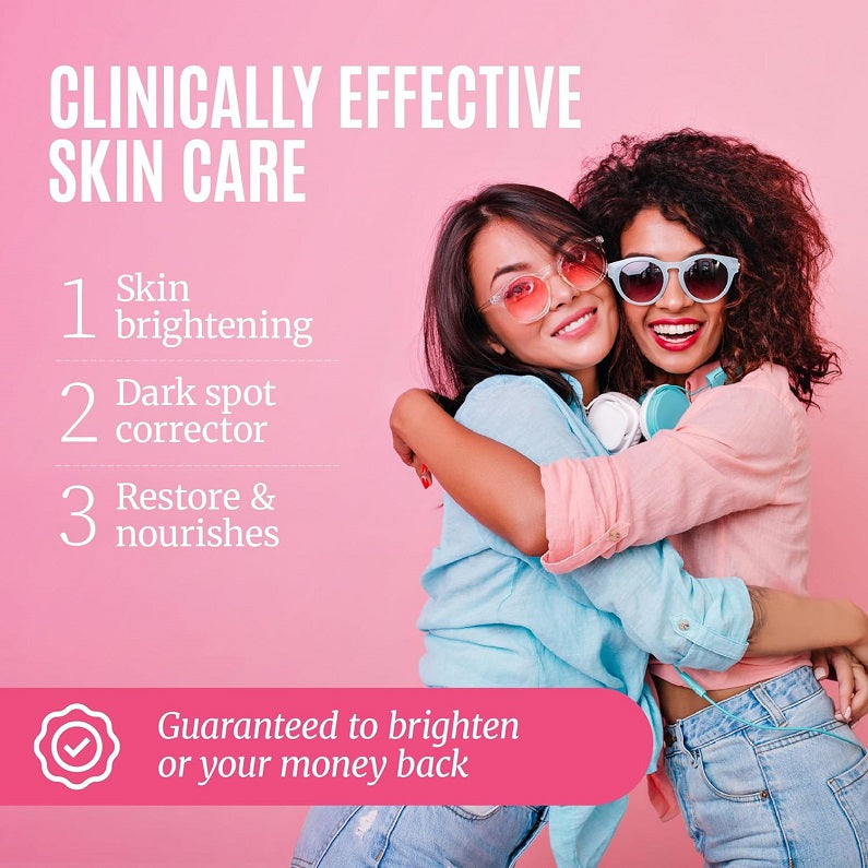 Intimate area brightening gel promotional panel with three skin-benefit points