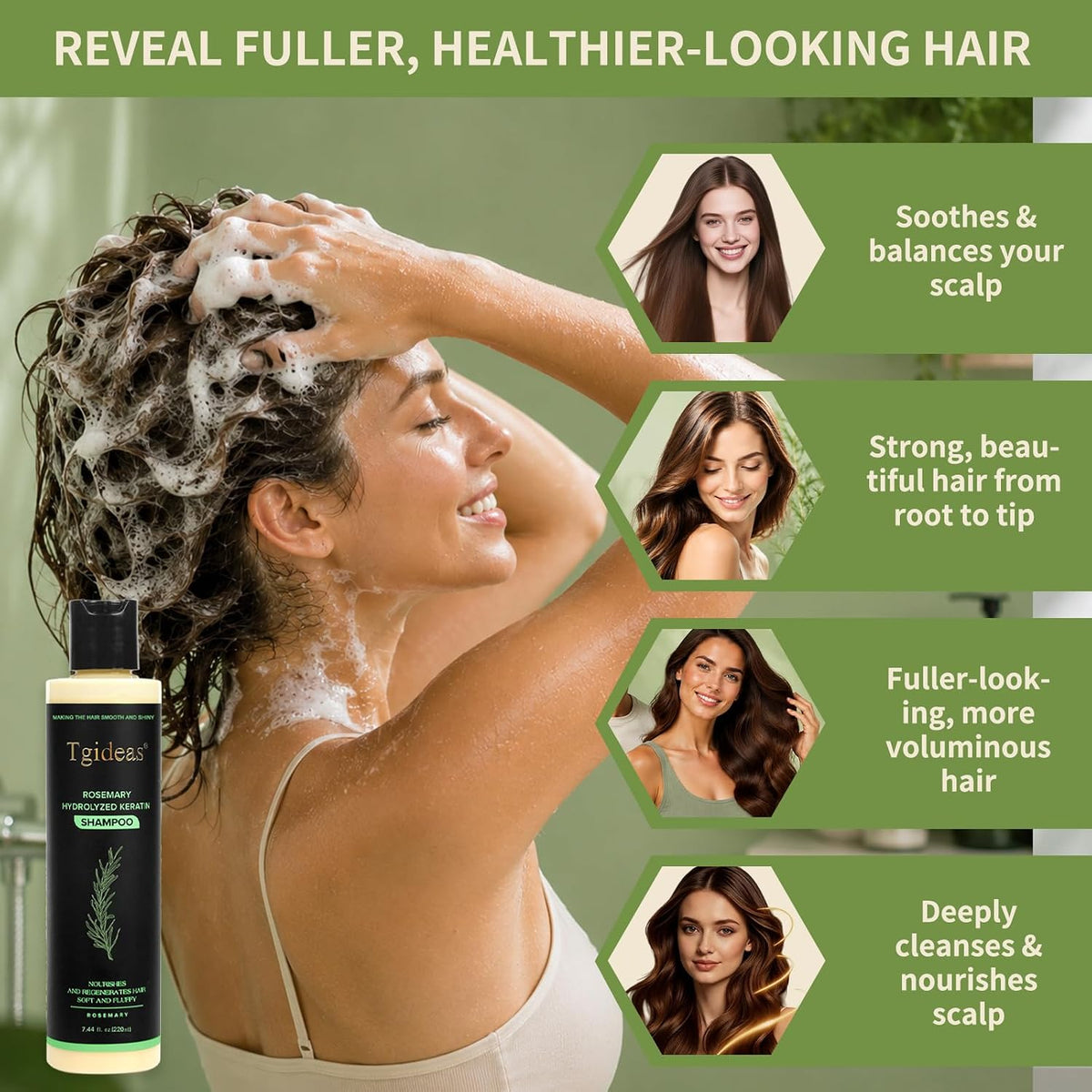 Tgideas Rosemary Hydrolyzed Kerotin Shampoo 220ml