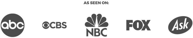 Nourishing oil label with abc, CBS, NBC, FOX, and Ask logos