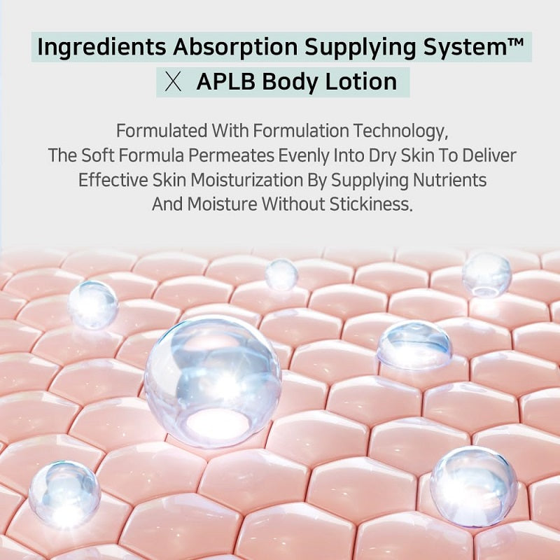 Body lotion absorption illustration with glowing droplets over skin-like surface