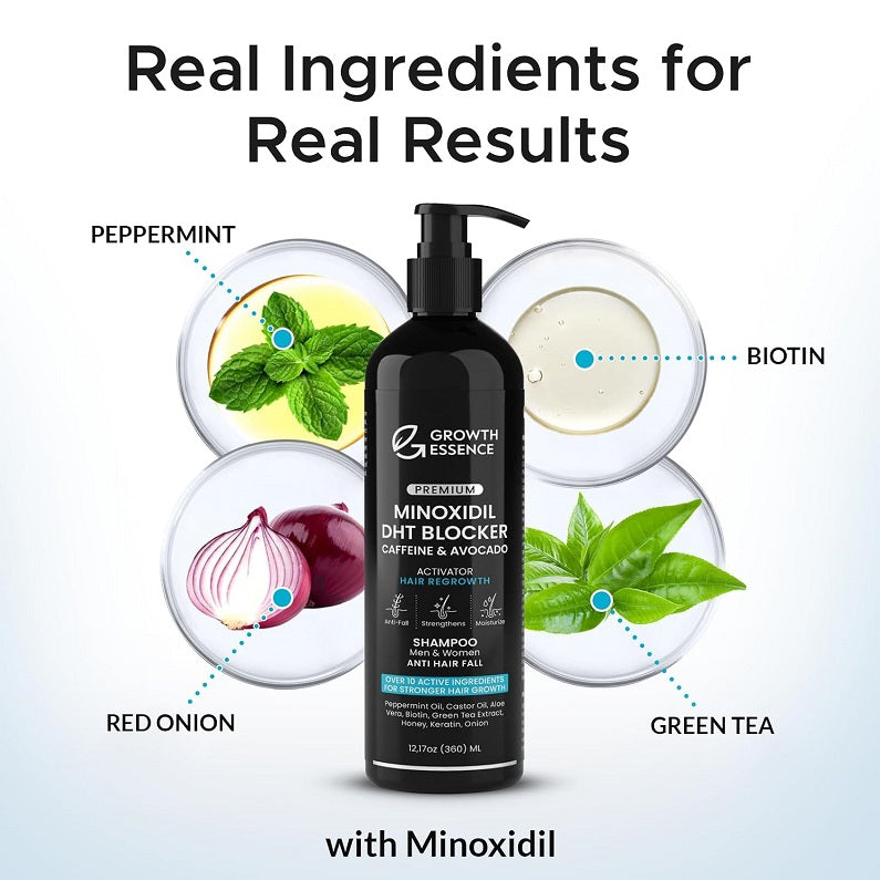 Growth Essence 4.5% Minoxidil DHT Blocker Shampoo 360ml