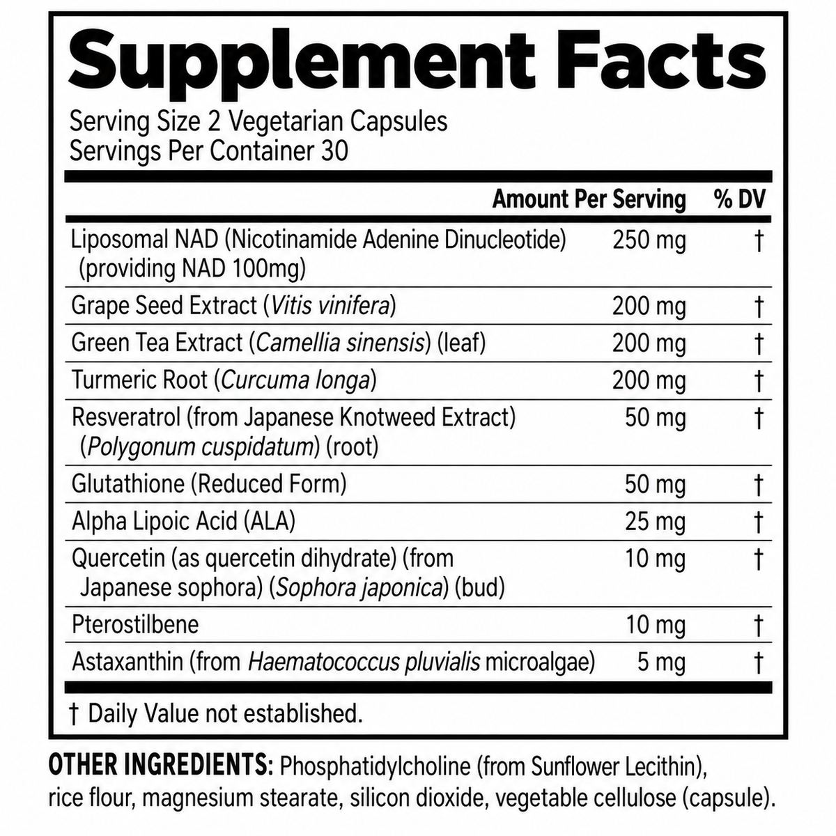 Micro Ingredients Liposomal NAD+ Ultimate 1000mg