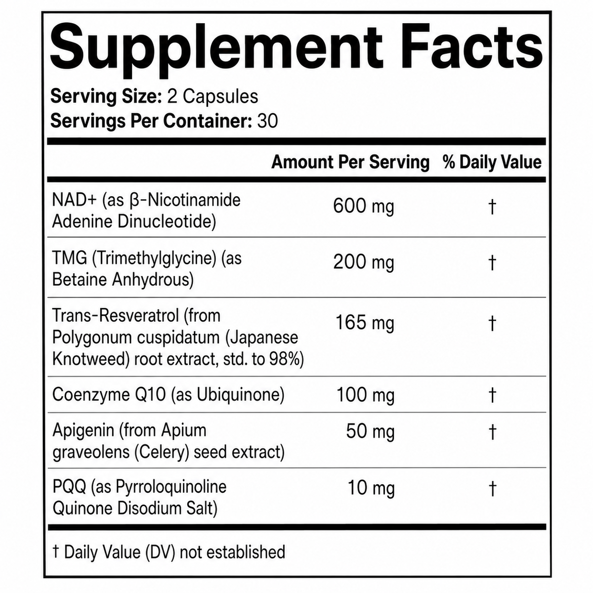 Regenix Labs NAD+ Pro Advanced Complex 600mg