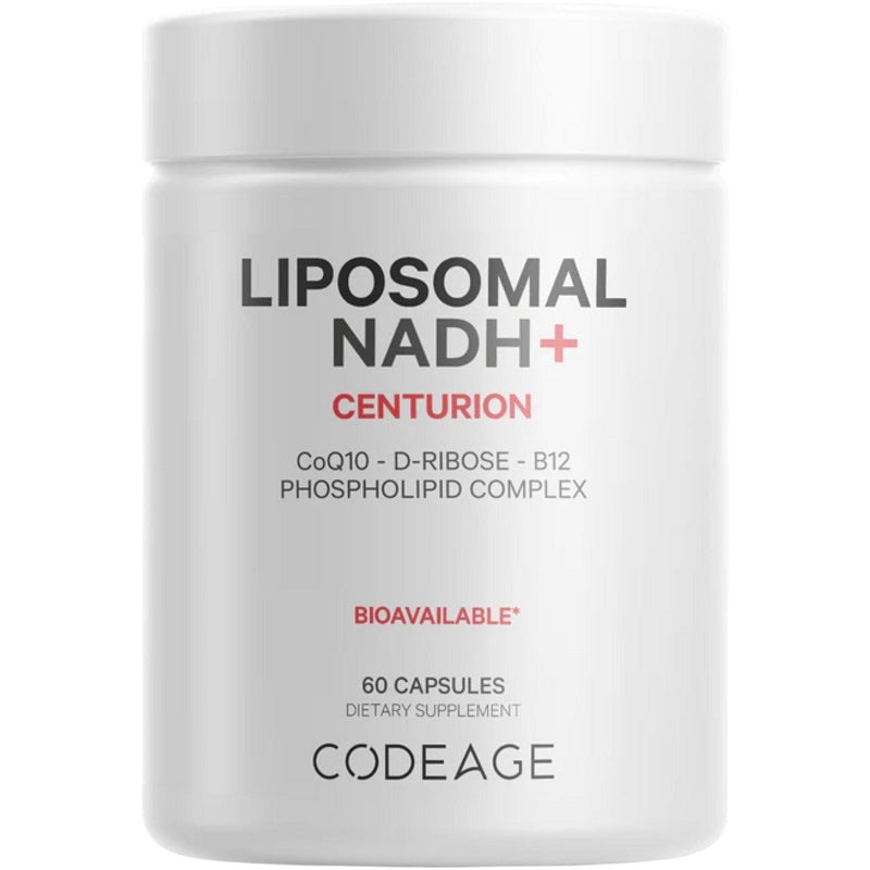Liposomal NADH+ Centurion supplement jar, 60 capsules, bioavailable dietary supplement