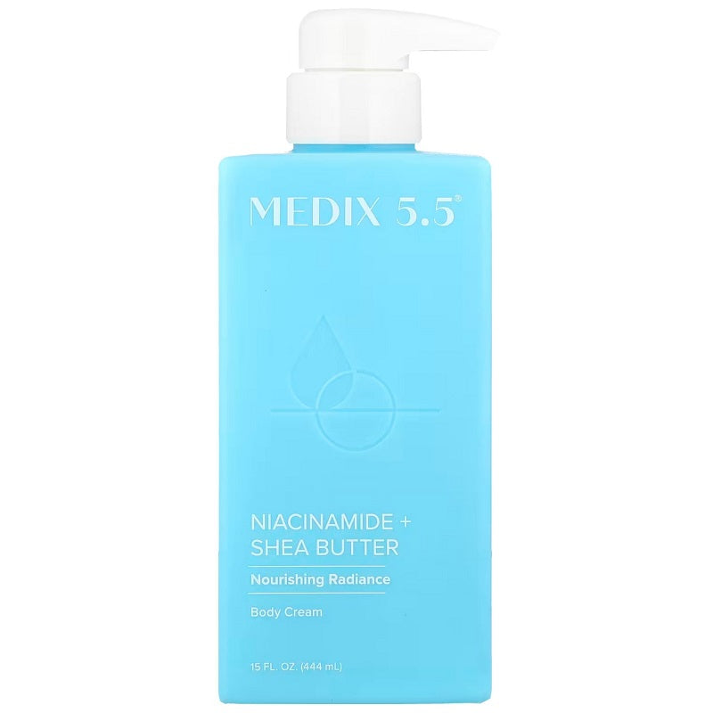 Medix 5.5 niacinamide + shea butter body cream bottle, 444 ml