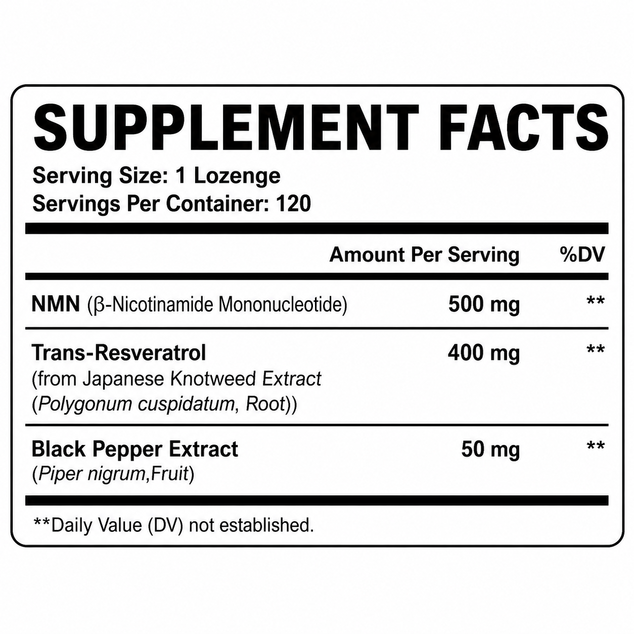 Ascuoli NMN + Resveratrol Lozenges 950mg
