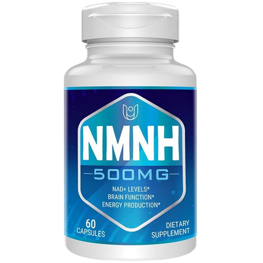 NMNH 500 mg dietary supplement bottle with label, 60 capsules