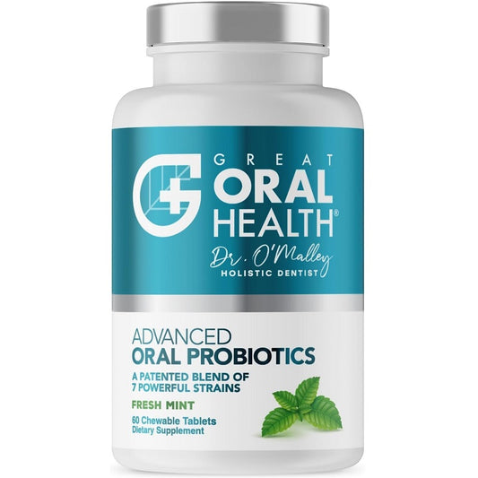 Great Oral Health advanced oral probiotics bottle, fresh mint, 60 chewable tablets