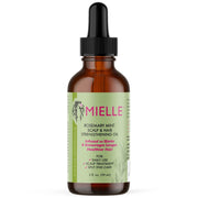 Mielle rosemary mint scalp oil, amber bottle with black dropper cap
