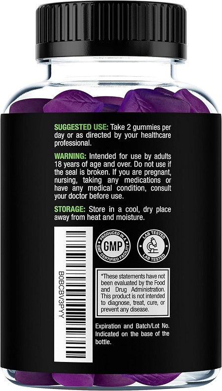 Sakoon Irish sea moss gummies bottle back label with directions and warnings